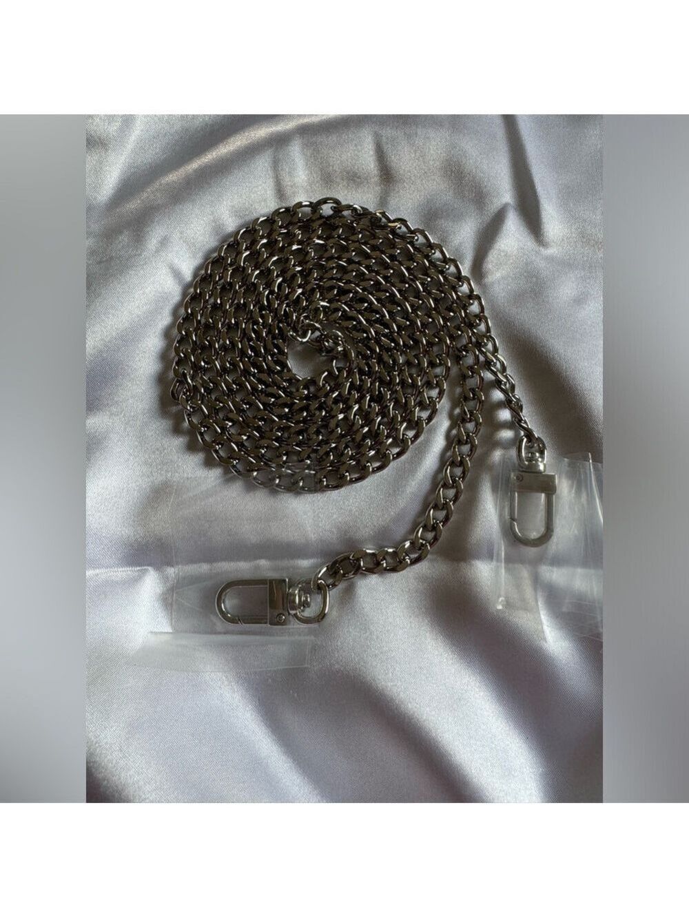BEAUTIFUL SILVER CHAIN - 47”    Wallet not included